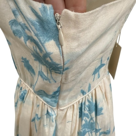 Gianni Bini x DANNIJO Kona Linen Palm Print Mini Dress Light Blue Ivory NWT - Picture 10 of 16